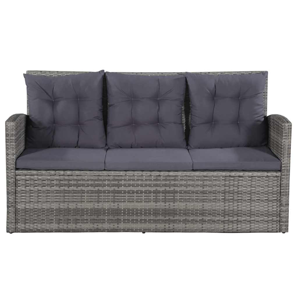 Salon de jardin 6 pcs avec coussins résine tressée gris - XIOS