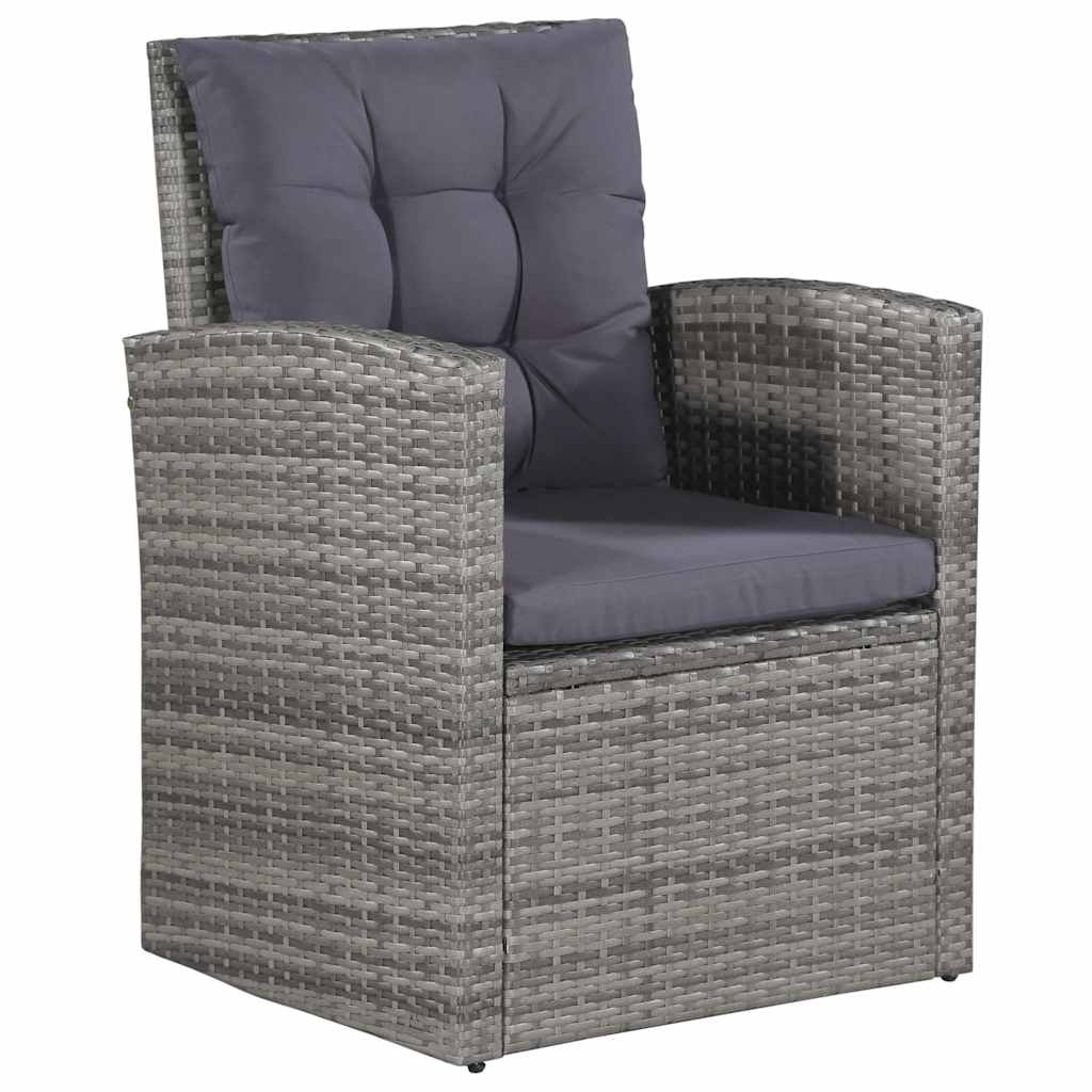 Salon de jardin 6 pcs avec coussins résine tressée gris - XIOS
