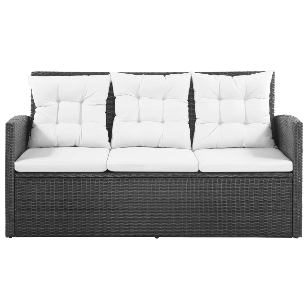 Salon de jardin 5 pcs avec coussins Résine tressée Noir - XIOS