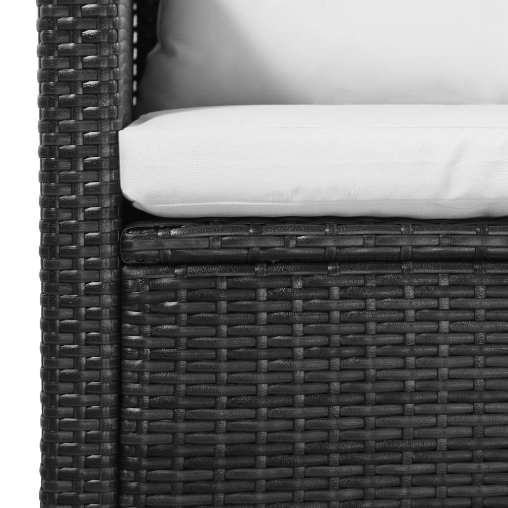 Salon de jardin 5 pcs avec coussins Résine tressée Noir - XIOS