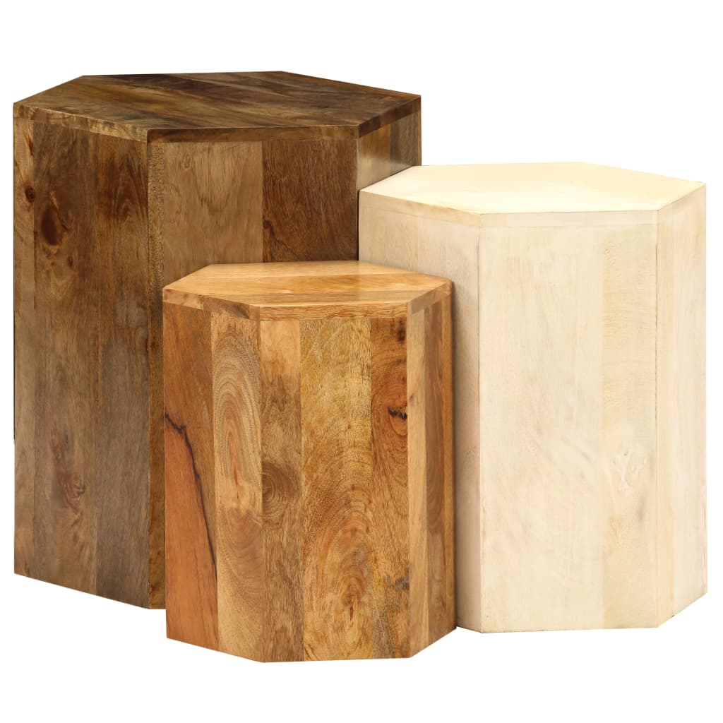Ensemble de table basse 3 pcs Bois de manguier massif - XIOS