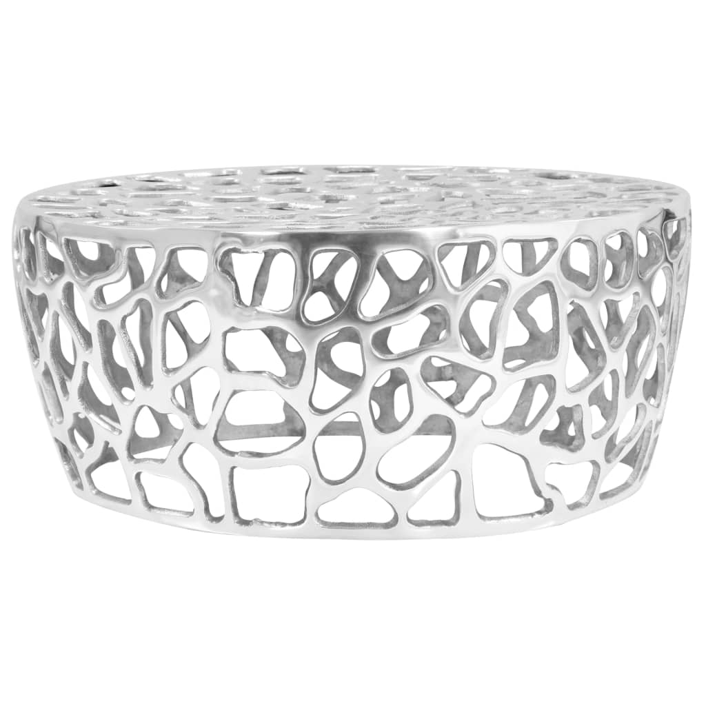 Table basse Aluminium moulé 70x30 cm Argenté - XIOS