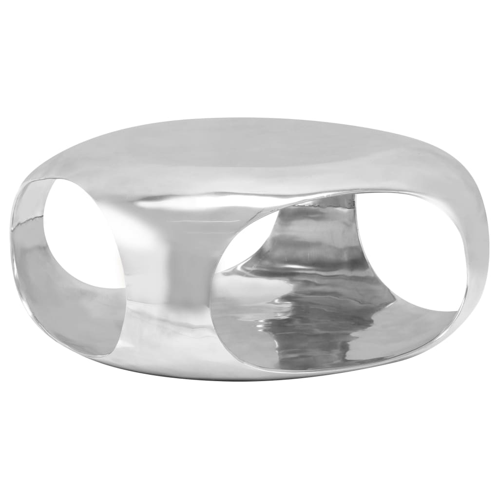 Table basse Aluminium moulé 70x70x32 cm Argenté XIOS