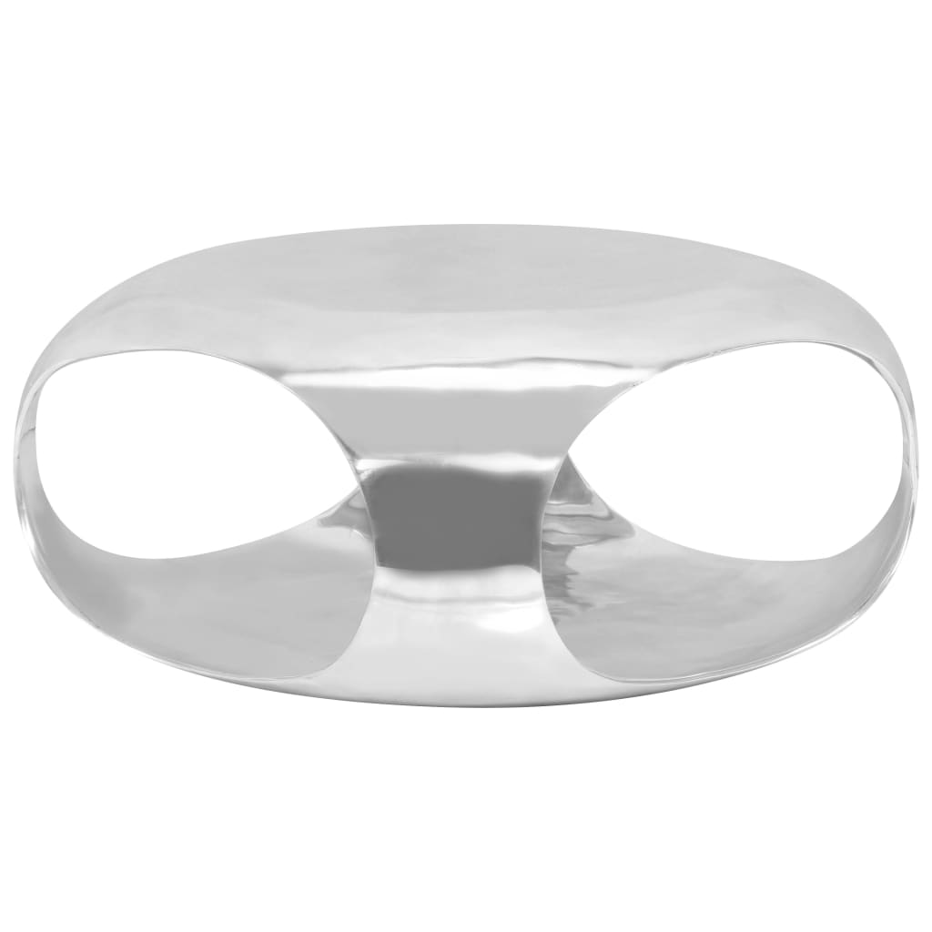 Table basse Aluminium moulé 70x70x32 cm Argenté XIOS