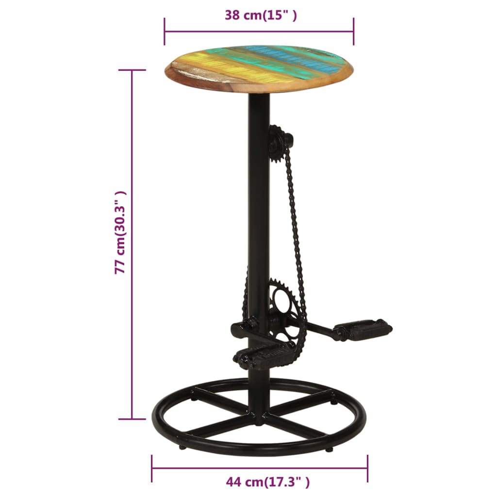 Tabourets de bar lot de 2 bois massif de récupération - XIOS