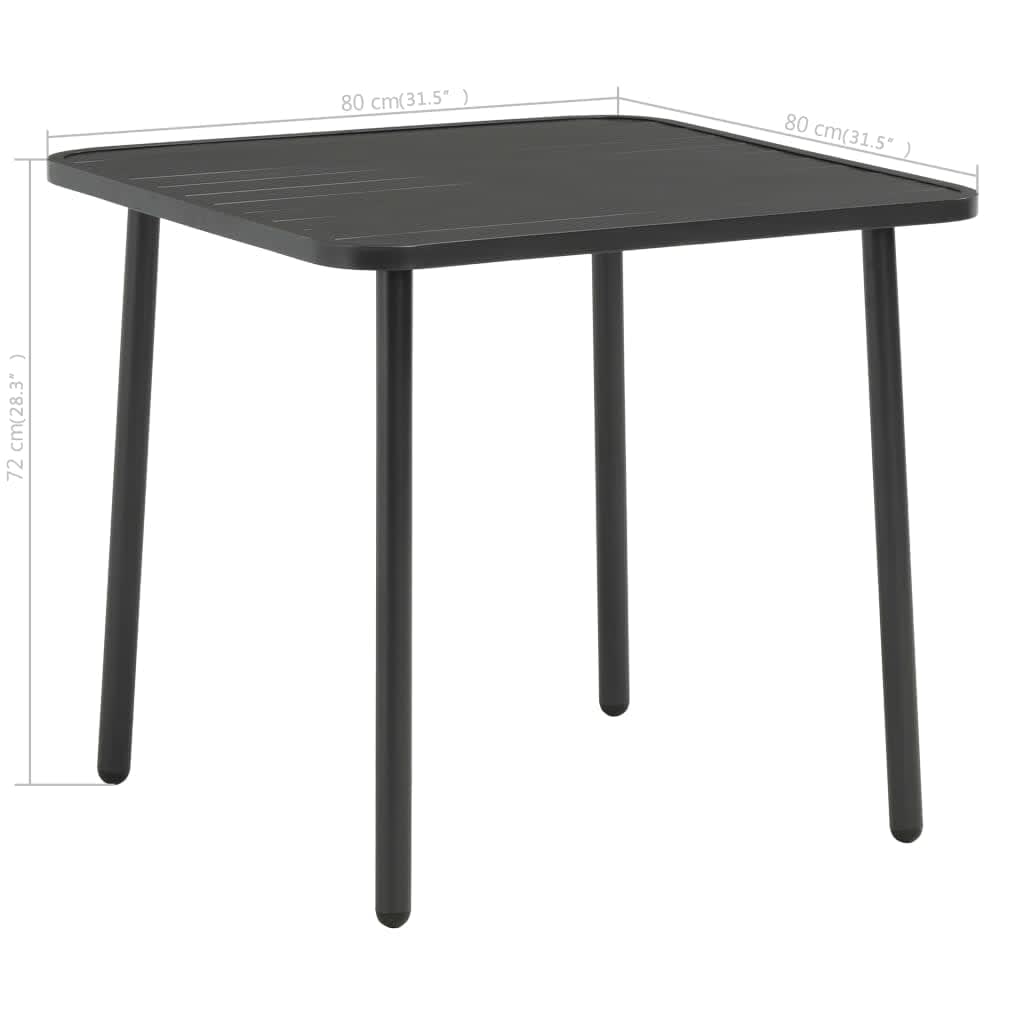 Ensemble à manger d'extérieur 5 pcs Acier Gris foncé - XIOS