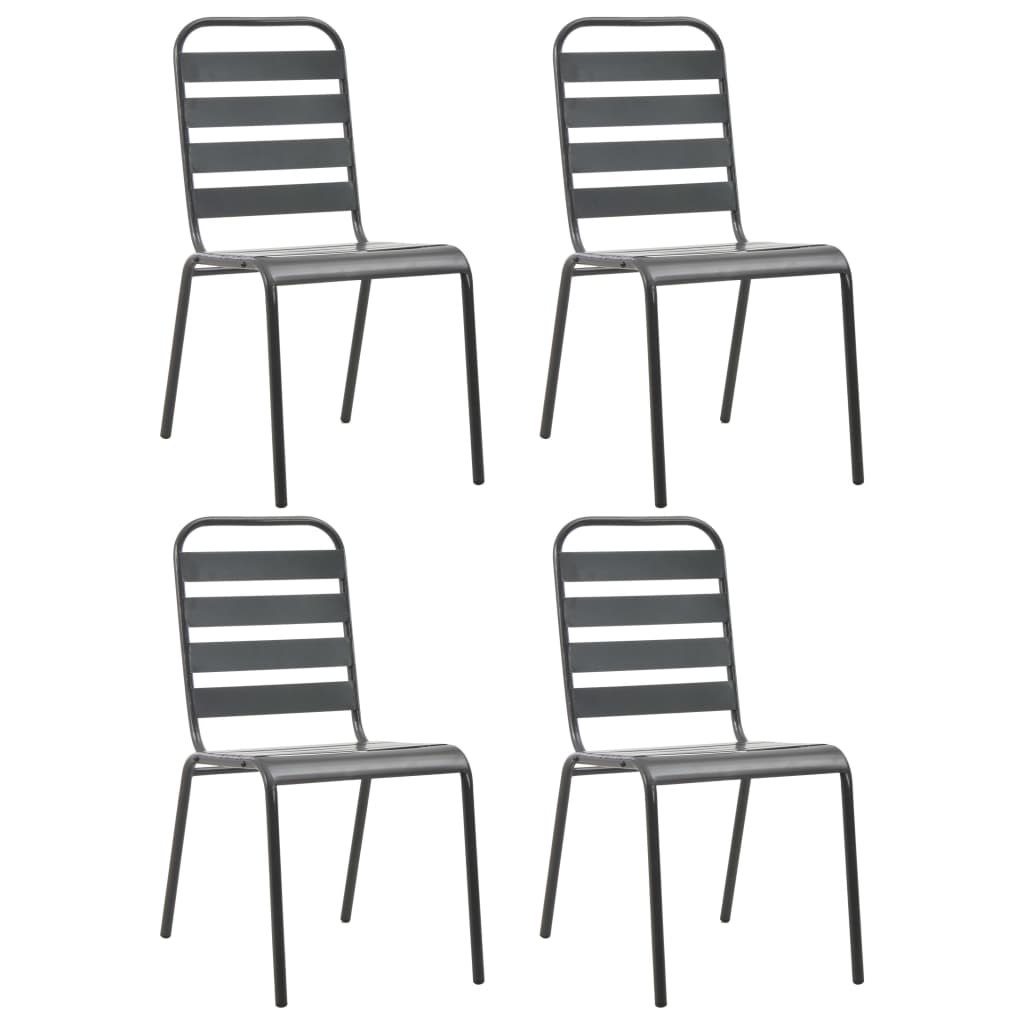 Ensemble à manger d'extérieur 5 pcs Acier Gris foncé - XIOS