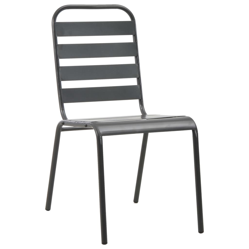 Ensemble à manger d'extérieur 7 pcs Acier Gris foncé - XIOS