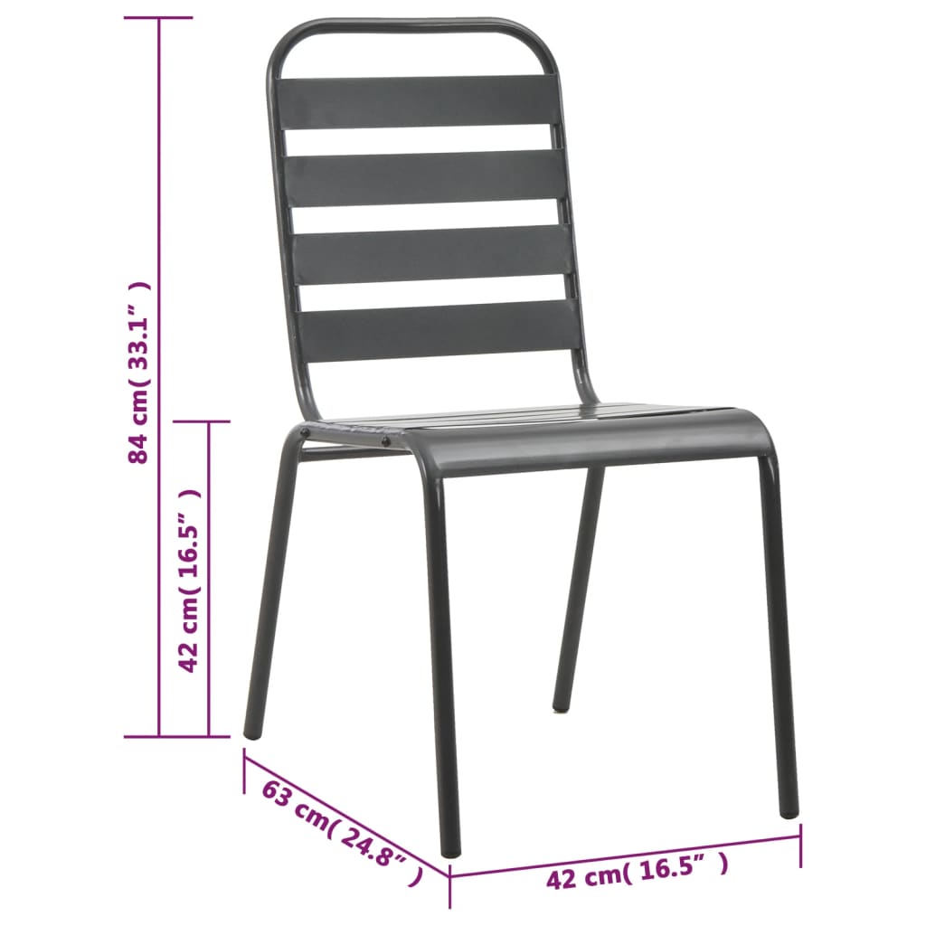 Ensemble à manger d'extérieur 7 pcs Acier Gris foncé - XIOS
