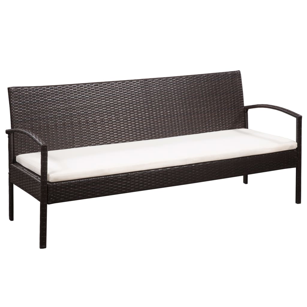 Salon de jardin 5 pcs avec coussins Résine tressée Marron - XIOS