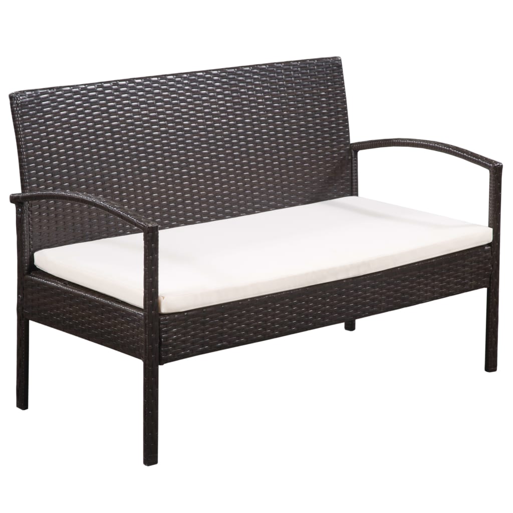Salon de jardin 5 pcs avec coussins Résine tressée Marron - XIOS