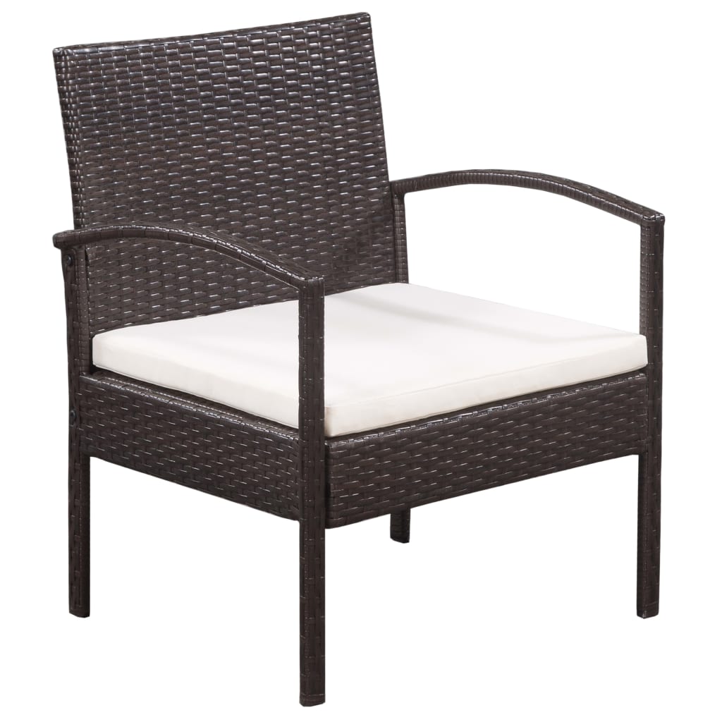 Salon de jardin 5 pcs avec coussins Résine tressée Marron - XIOS