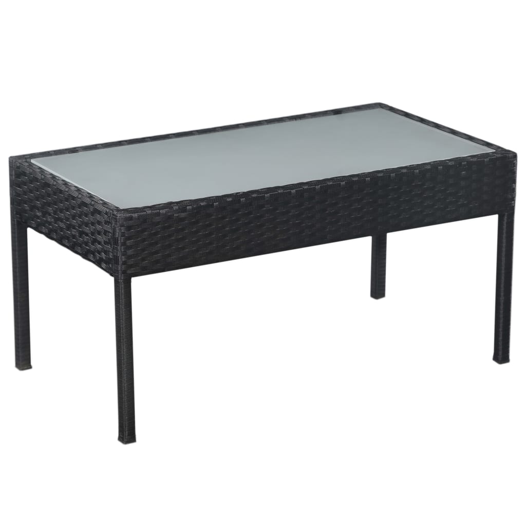 Salon de jardin 5 pcs avec coussins résine tressée noir - XIOS