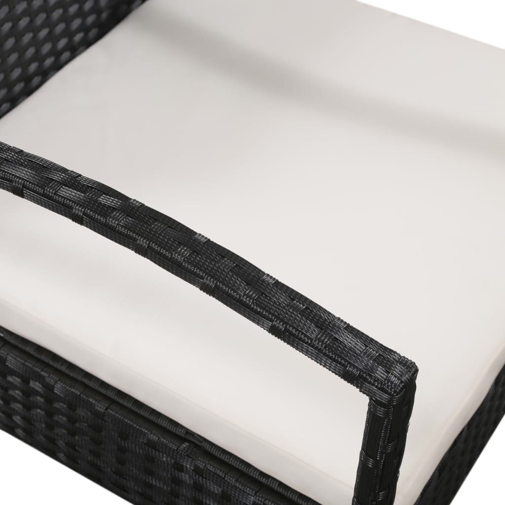 Salon de jardin 5 pcs avec coussins résine tressée noir - XIOS