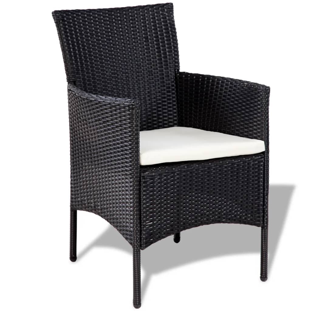Salon de jardin 4 pcs avec coussins Résine tressée Noir - XIOS