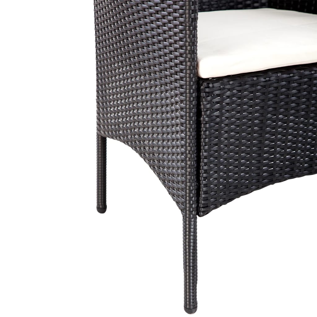Salon de jardin 4 pcs avec coussins Résine tressée Noir - XIOS