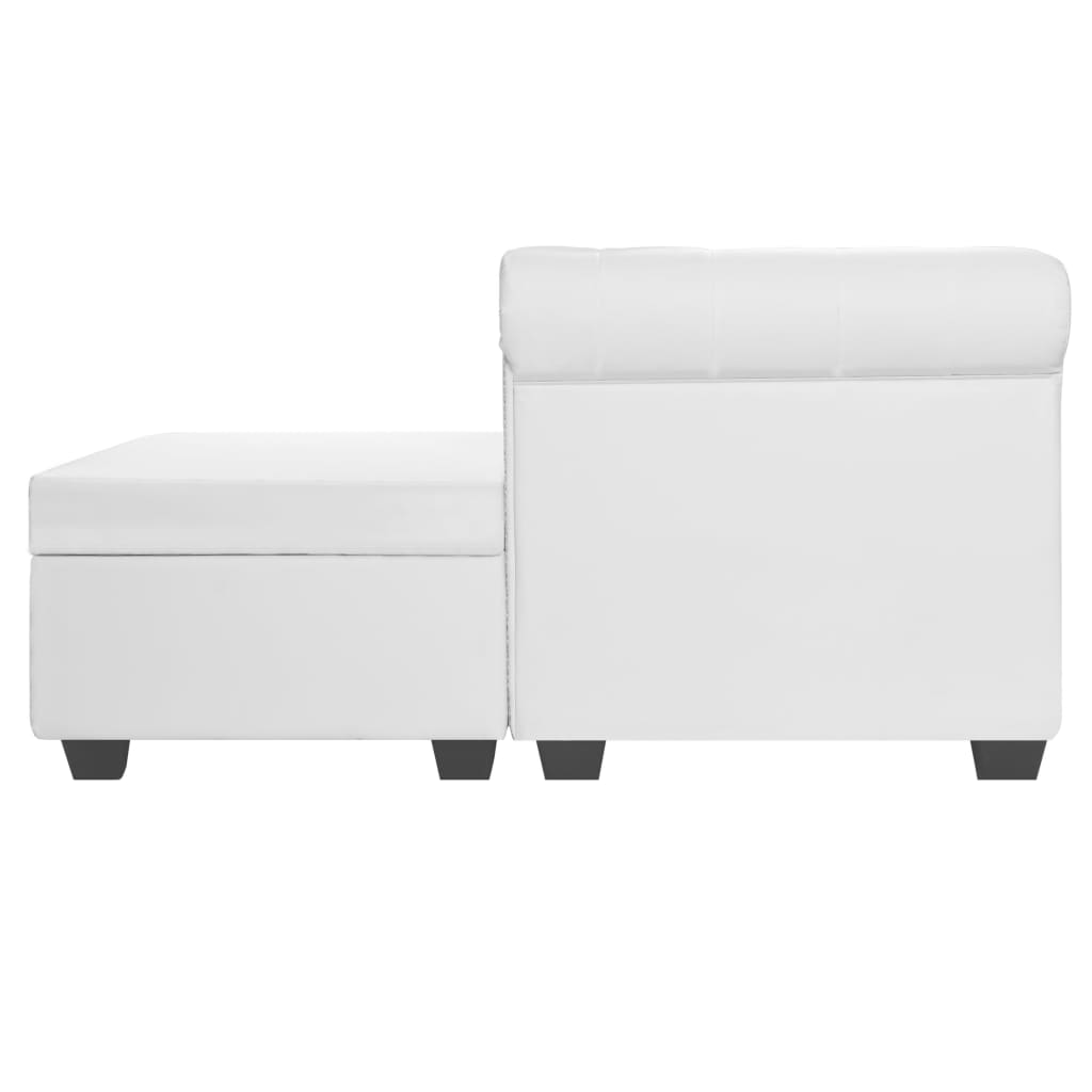 Canapé Chesterfield en forme de L cuir synthétique blanc - XIOS