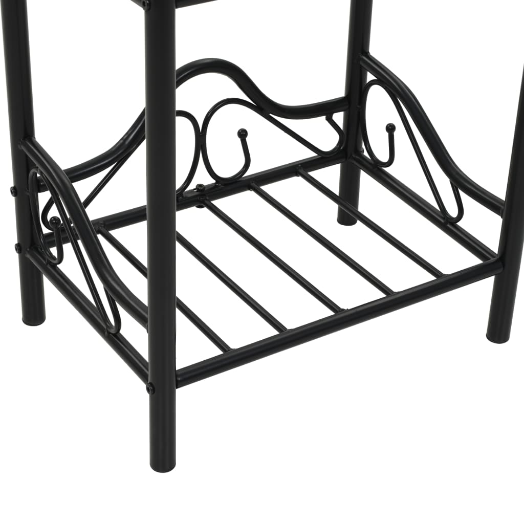 Table de chevet 2 pcs Acier et verre trempé 45x30,5x60 cm Noir - XIOS