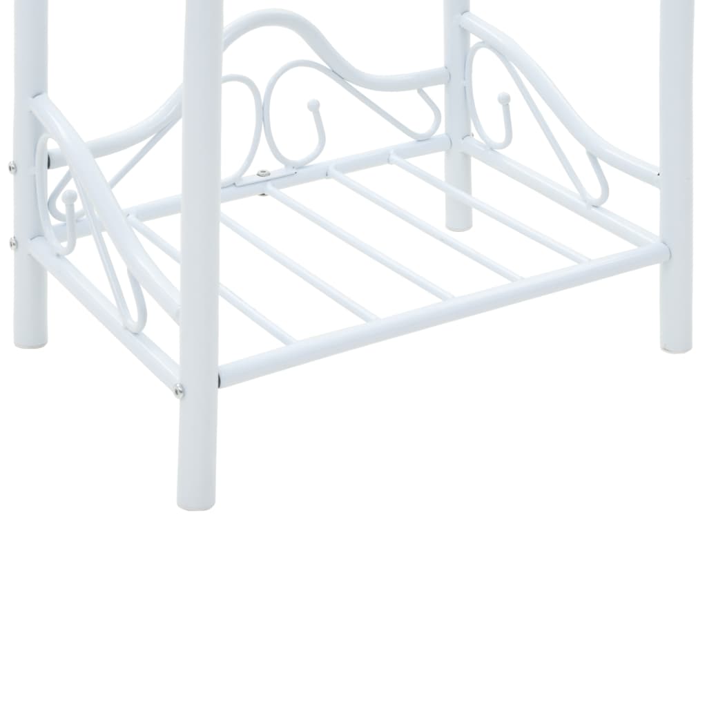 Table de chevet Acier et verre trempé 45 x 30,5 x 60 cm Blanc - XIOS
