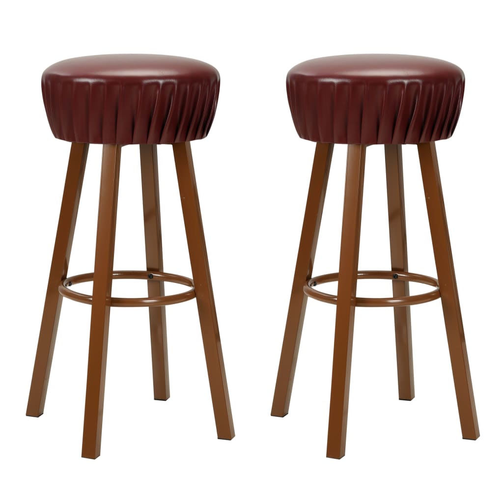 Chaises de bar lot de 2 marron similicuir - XIOS