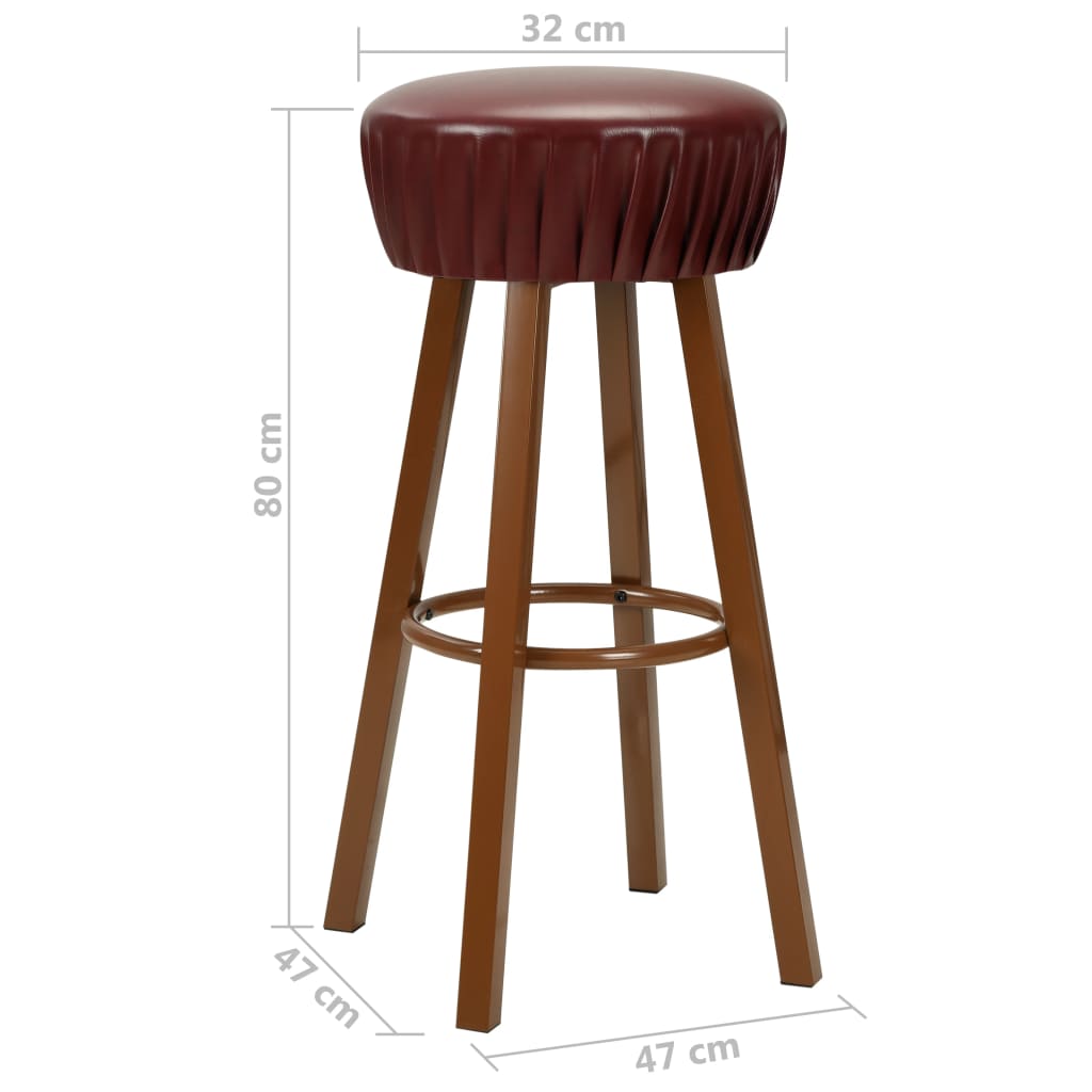 Chaises de bar lot de 2 marron similicuir - XIOS