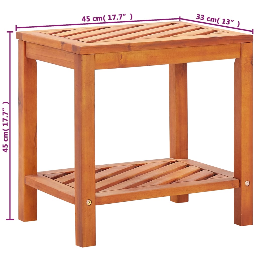 Table d'appoint Bois d'acacia massif 45 x 33 x 45 cm - XIOS