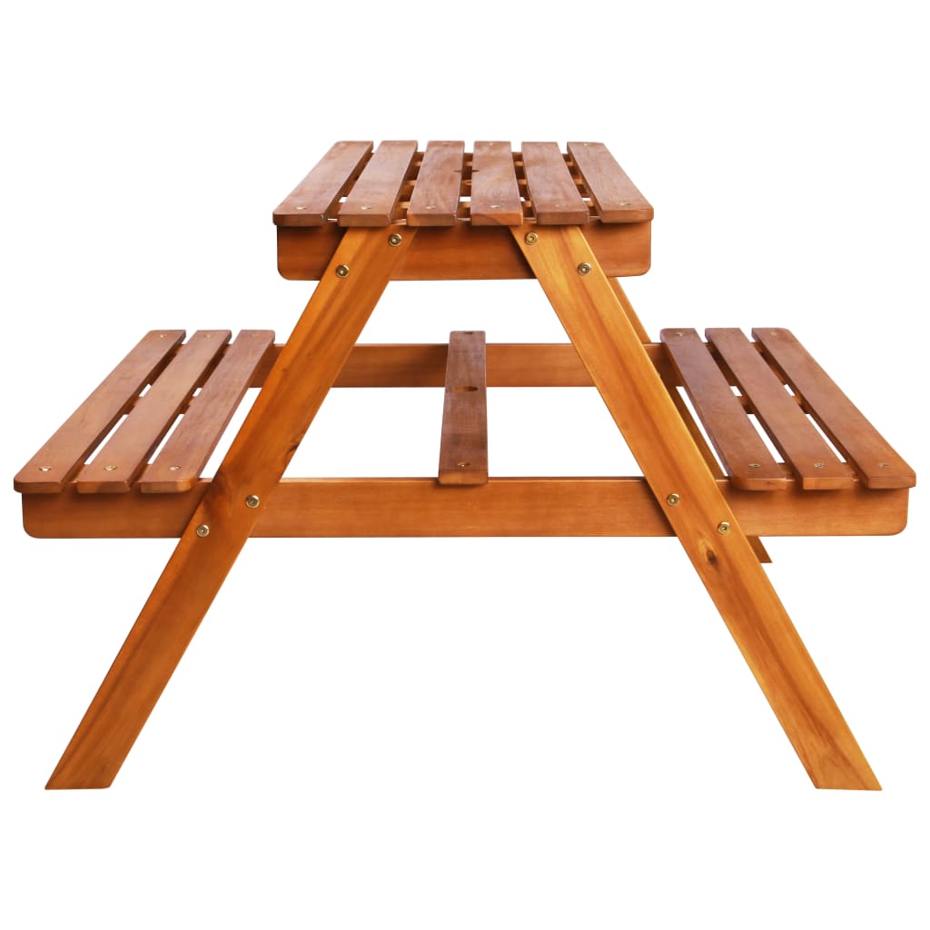 Table à pique-nique et parasol enfants 79x90x60cm Acacia solide Tables de jardin vidaXL