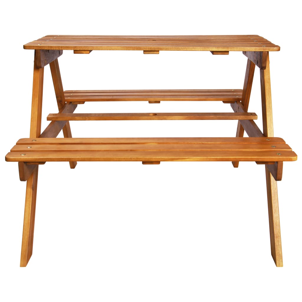 Table à pique-nique et parasol enfants 79x90x60cm Acacia solide Tables de jardin vidaXL