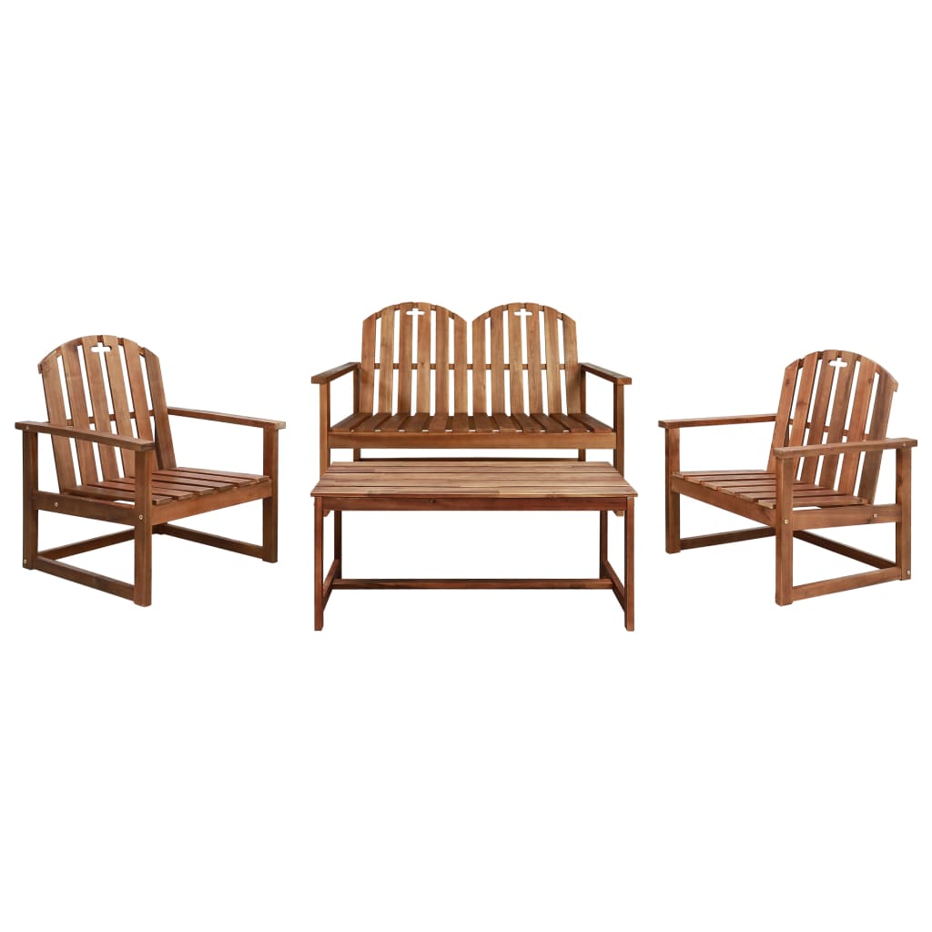 Salon de jardin 4 pcs bois d'acacia solide Salons de jardin vidaXL