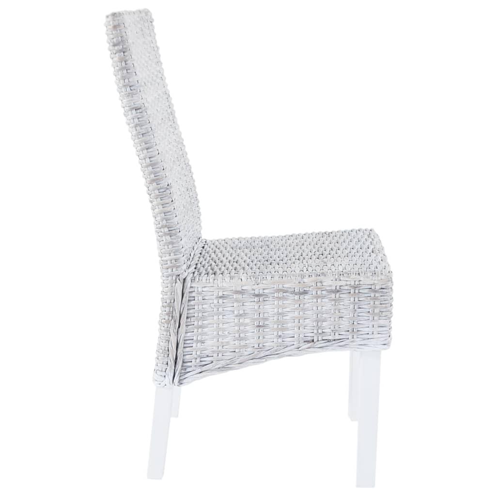 Chaises à manger lot de 2 rotin kubu et bois d'acajou