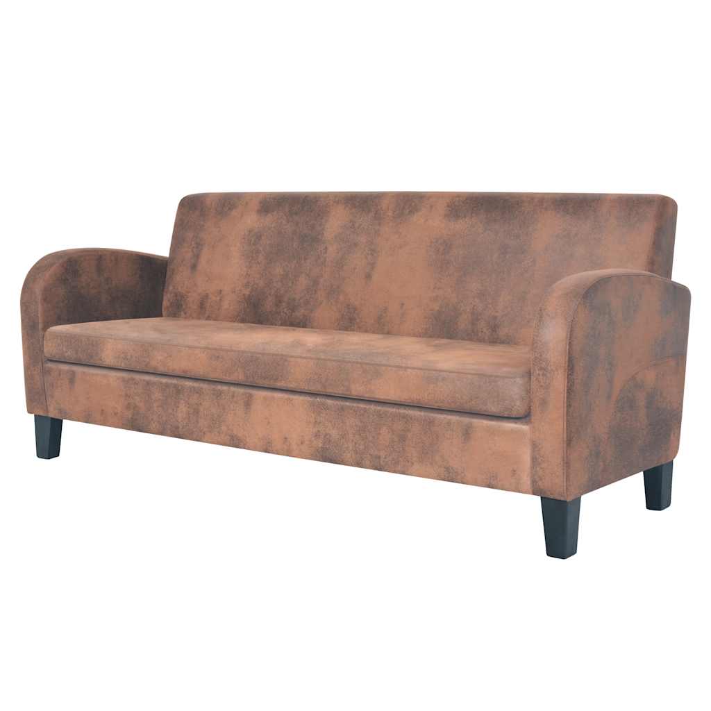 Ensemble de canapés 2 pcs Daim synthétique Marron - XIOS