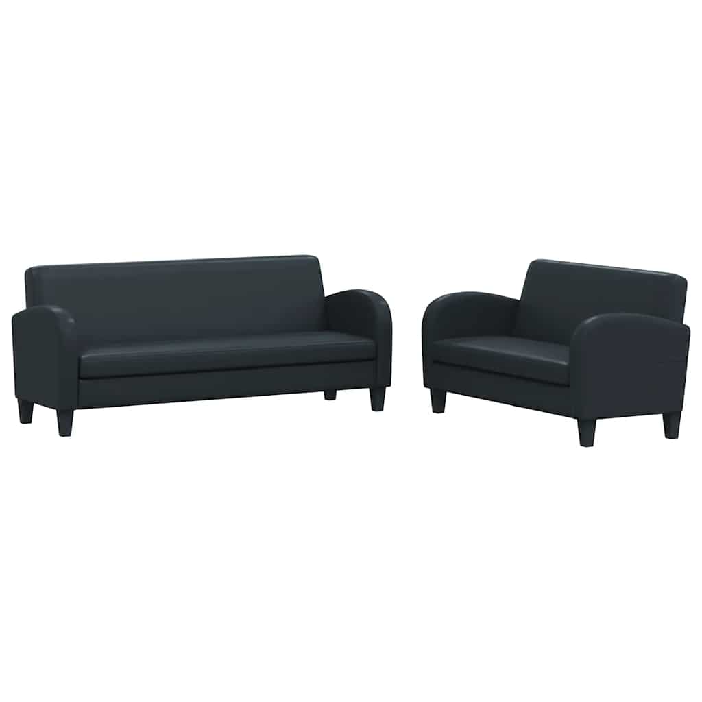 Ensemble de canapés 2 pcs cuir synthétique noir - XIOS