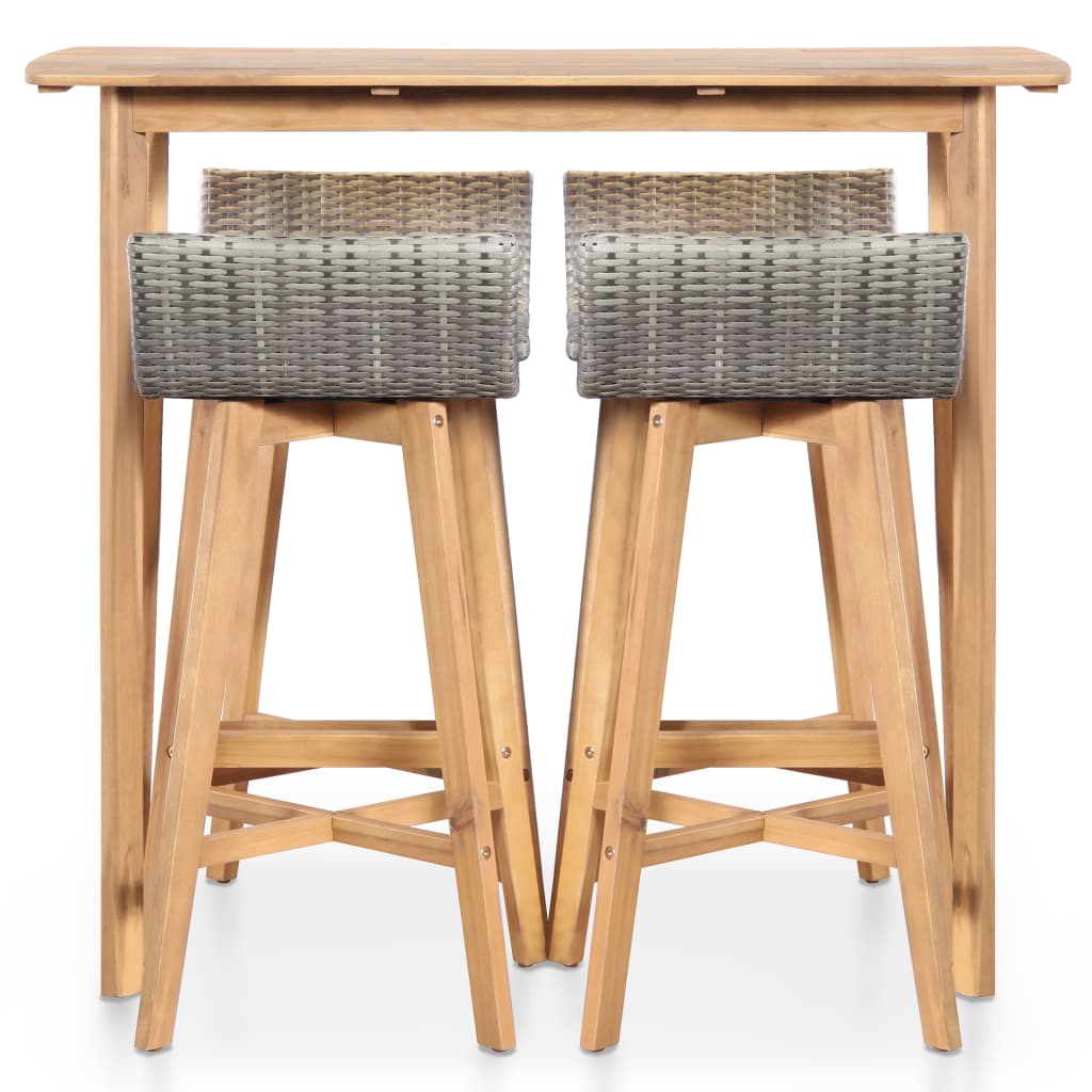 Ensemble à manger d'extérieur 5 pcs Bois d'acacia solide - XIOS
