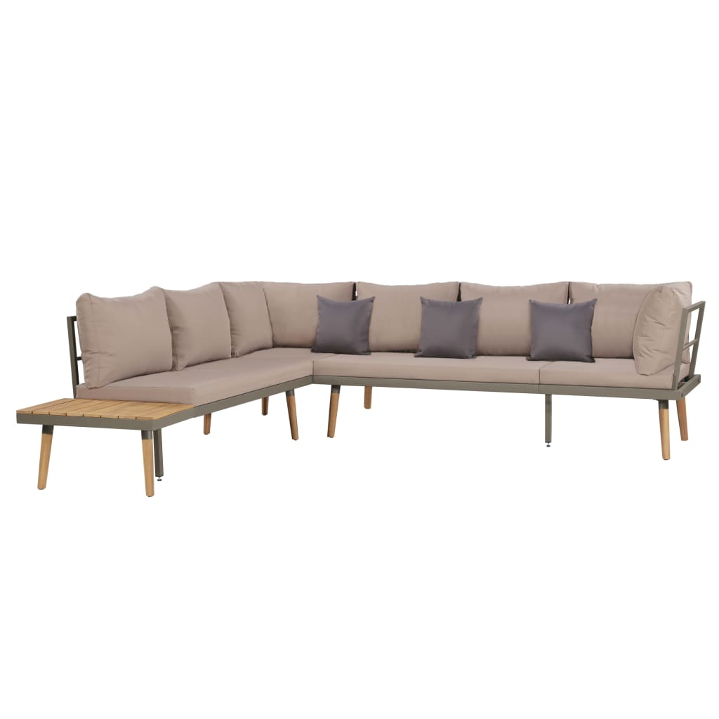 Salon de jardin 4pcs et coussins Bois d'acacia solide Marron - XIOS