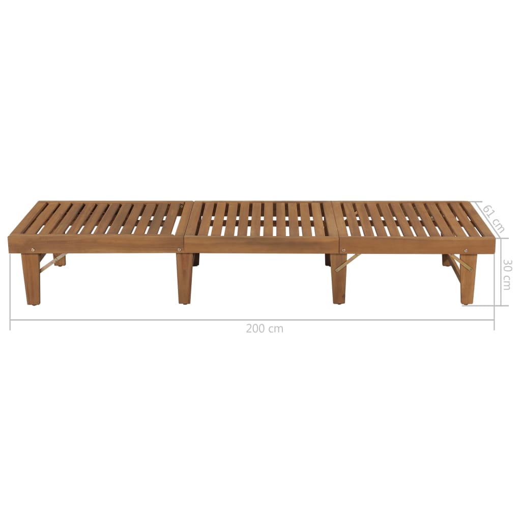Chaise longue pliable Bois d'acacia solide Bains de soleil vidaXL