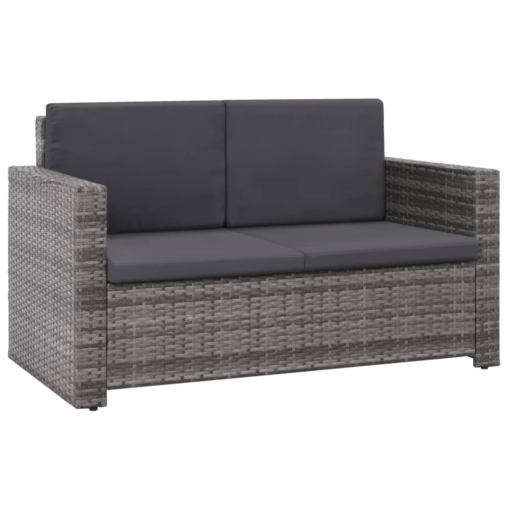 Salon de jardin 2 pcs avec coussins Résine tressée Gris - XIOS