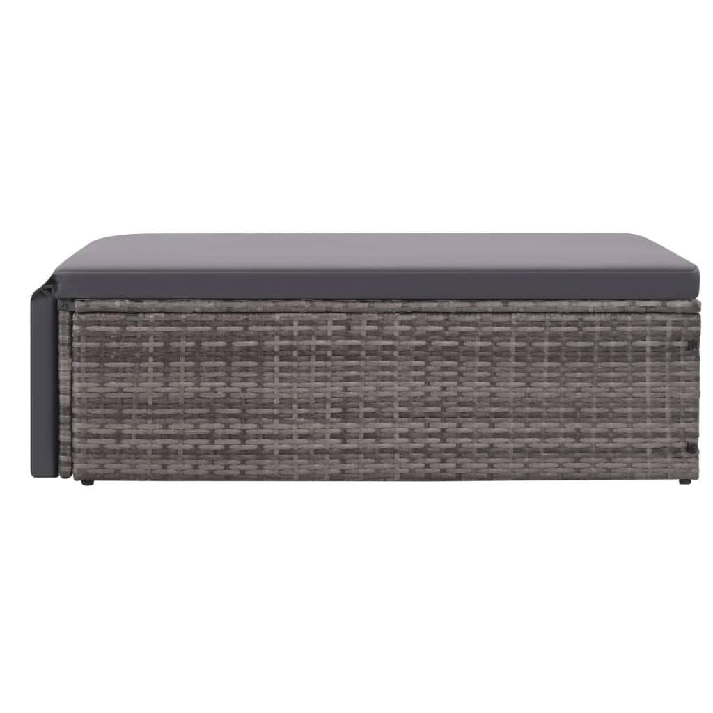 Salon de jardin 2 pcs avec coussins Résine tressée Gris - XIOS