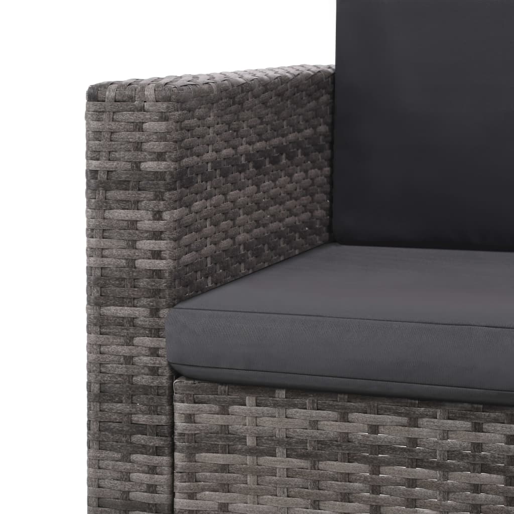 Salon de jardin 2 pcs avec coussins Résine tressée Gris - XIOS