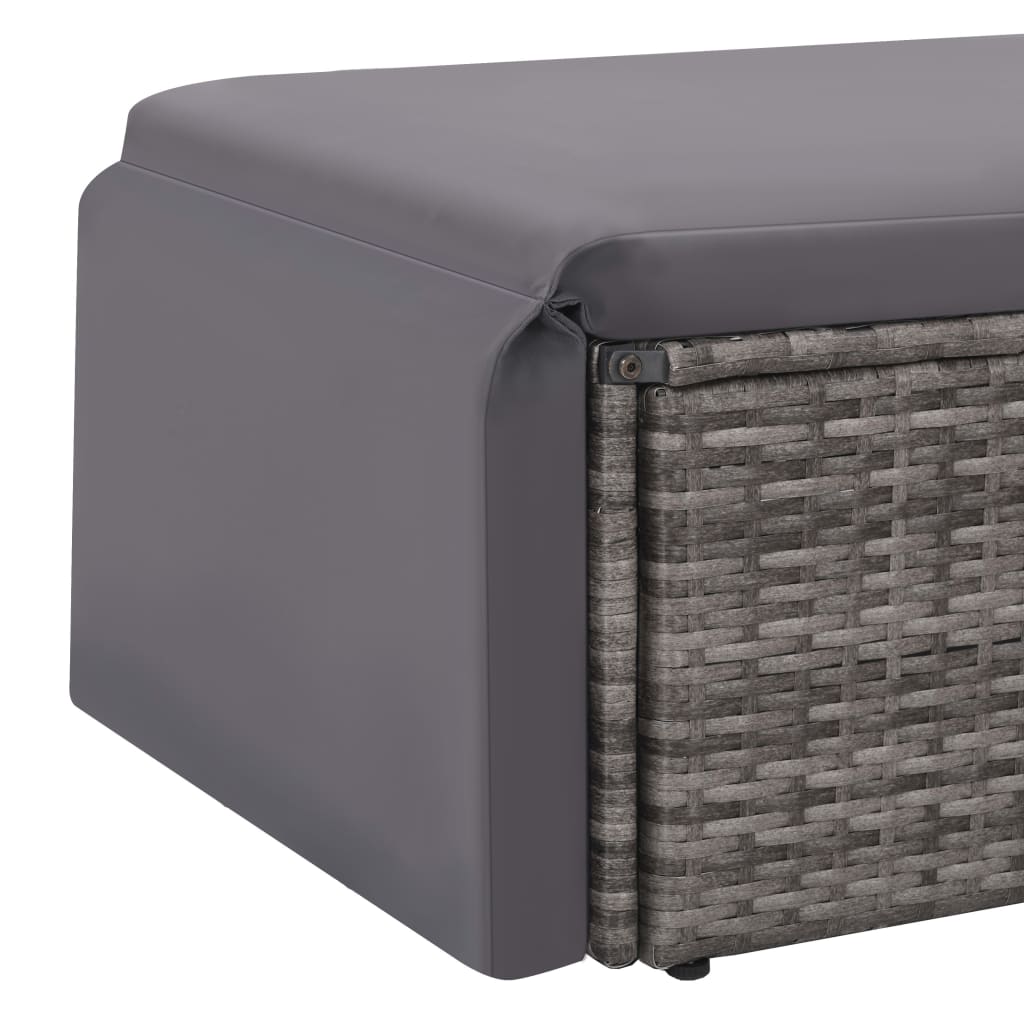 Salon de jardin 2 pcs avec coussins Résine tressée Gris - XIOS