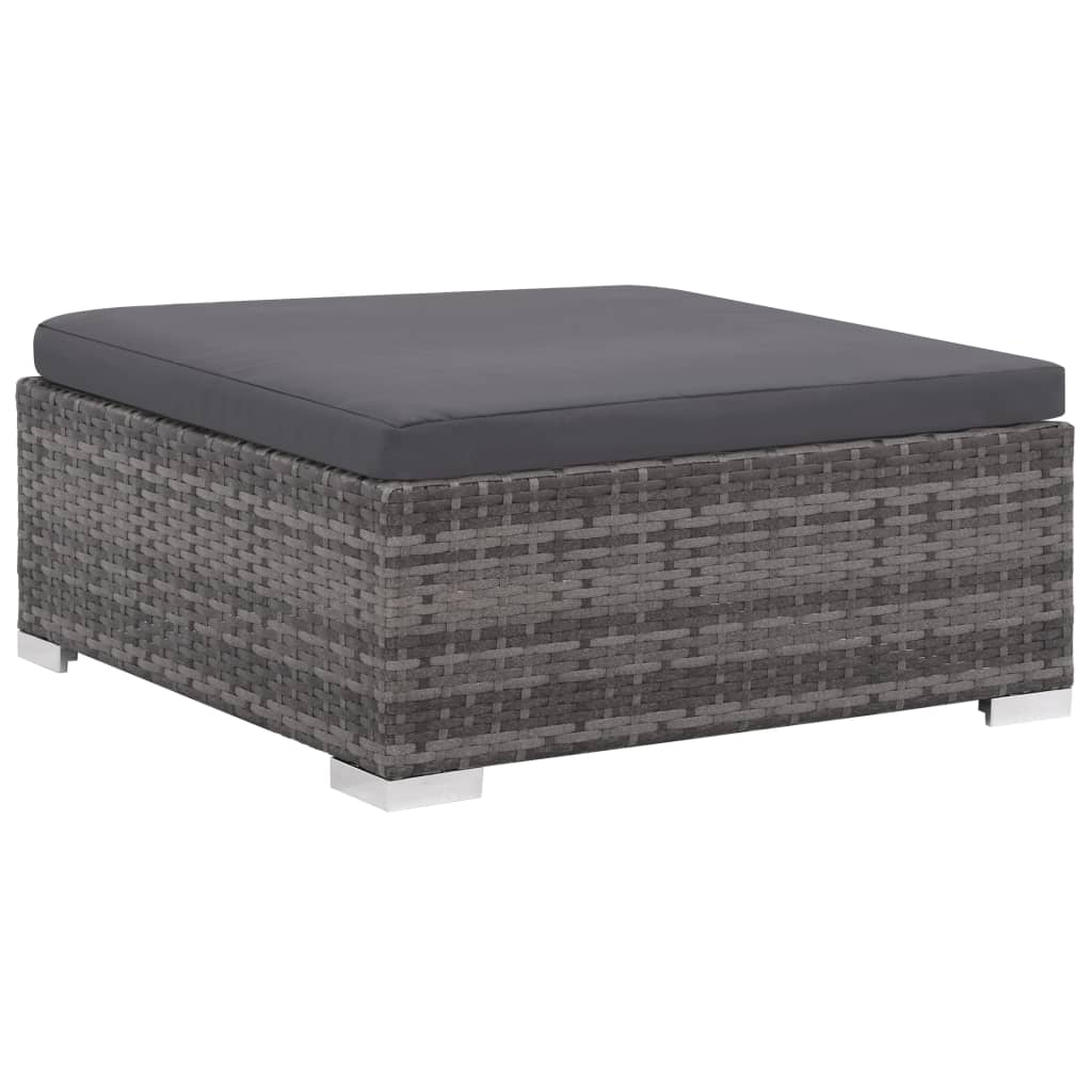 Salon de jardin 6 pcs avec coussins résine tressée gris - XIOS