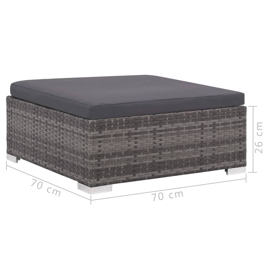 Salon de jardin 6 pcs avec coussins résine tressée gris - XIOS