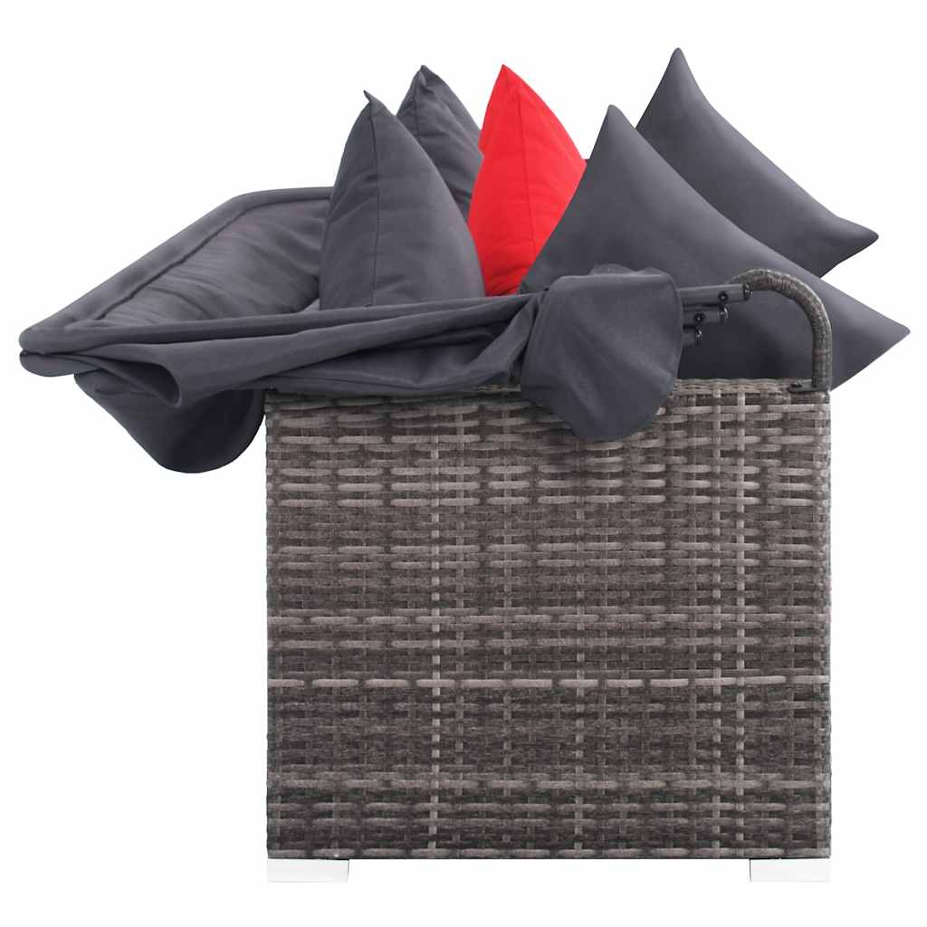 Salon de jardin 7 pcs avec coussins Résine tressée Gris - XIOS