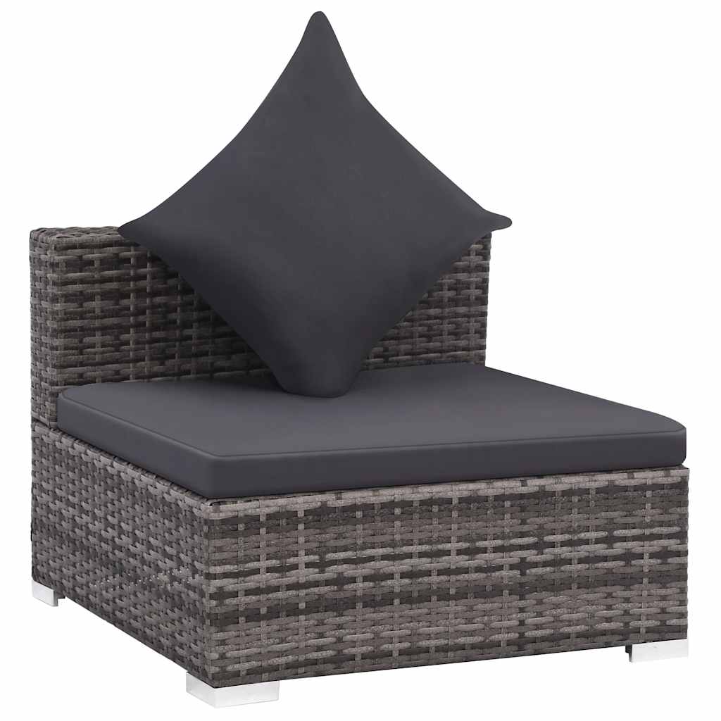 Salon de jardin 7 pcs avec coussins Résine tressée Gris - XIOS