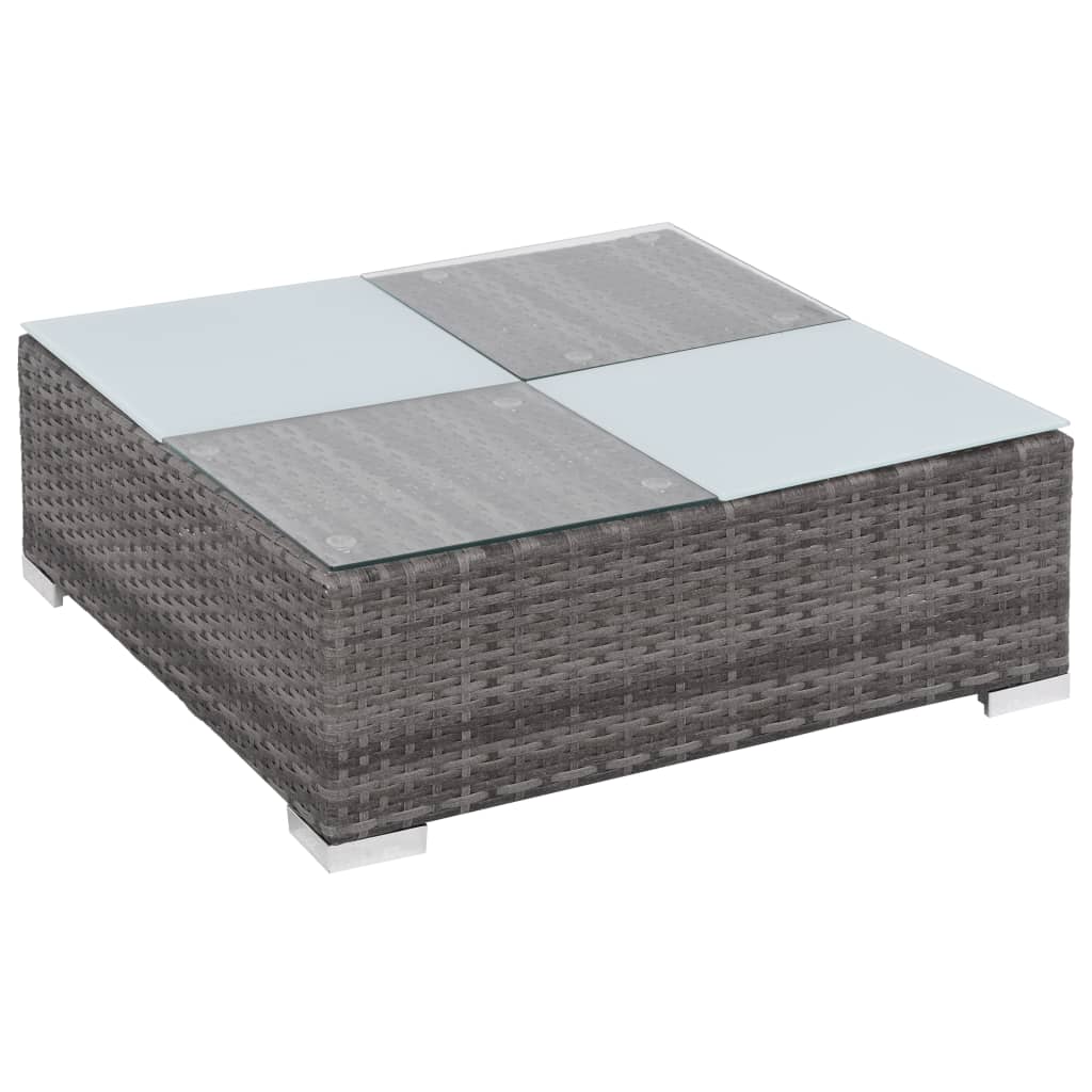 Salon de jardin 8 pcs avec coussins résine tressée gris - XIOS