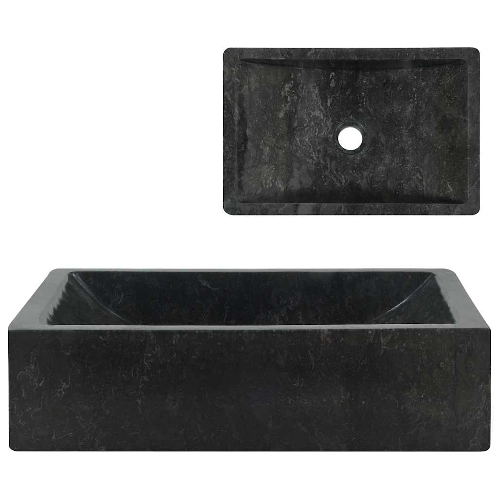 Lavabo 45x30x12 cm marbre noir brillant Lavabos vidaXL