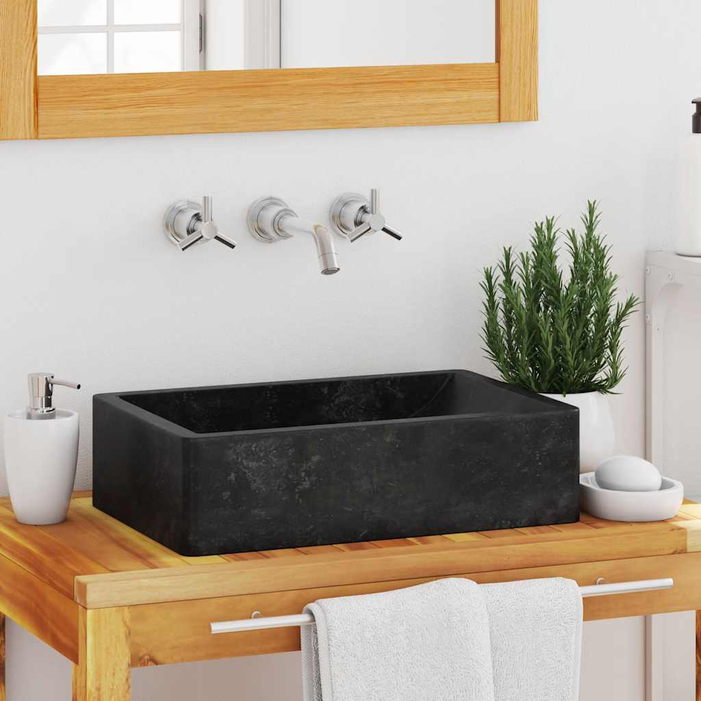 Lavabo 45x30x12 cm marbre noir brillant Lavabos vidaXL