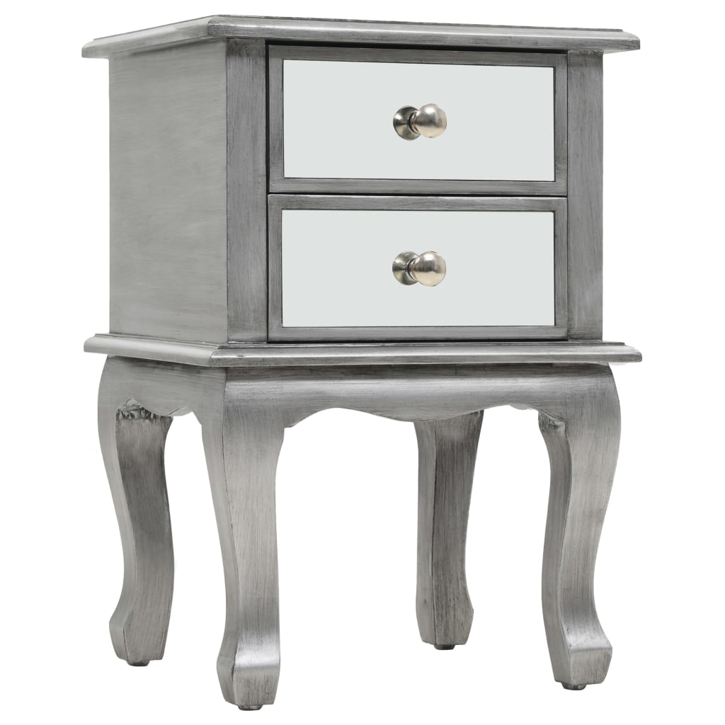 Table de chevet miroir MDF et verre 34,5 x 30 x 50 cm - XIOS