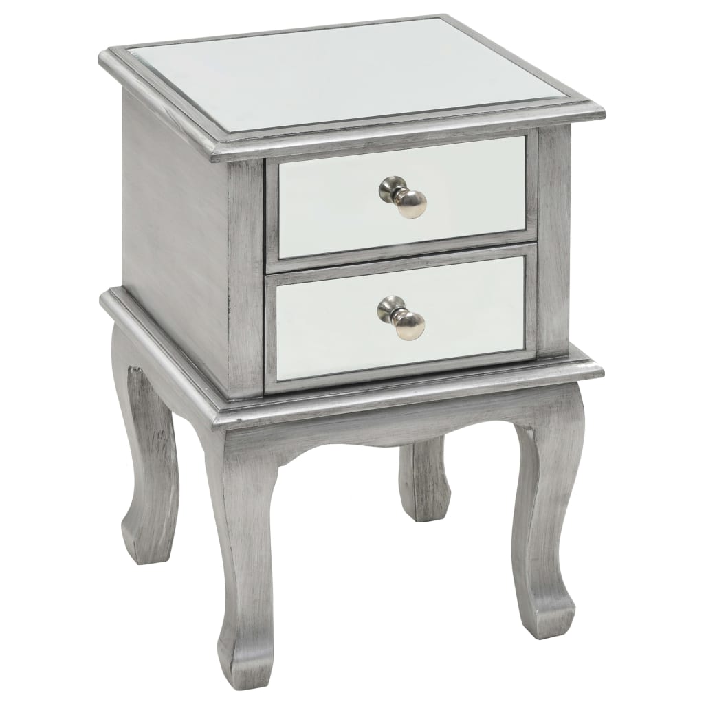 Table de chevet miroir MDF et verre 34,5 x 30 x 50 cm - XIOS