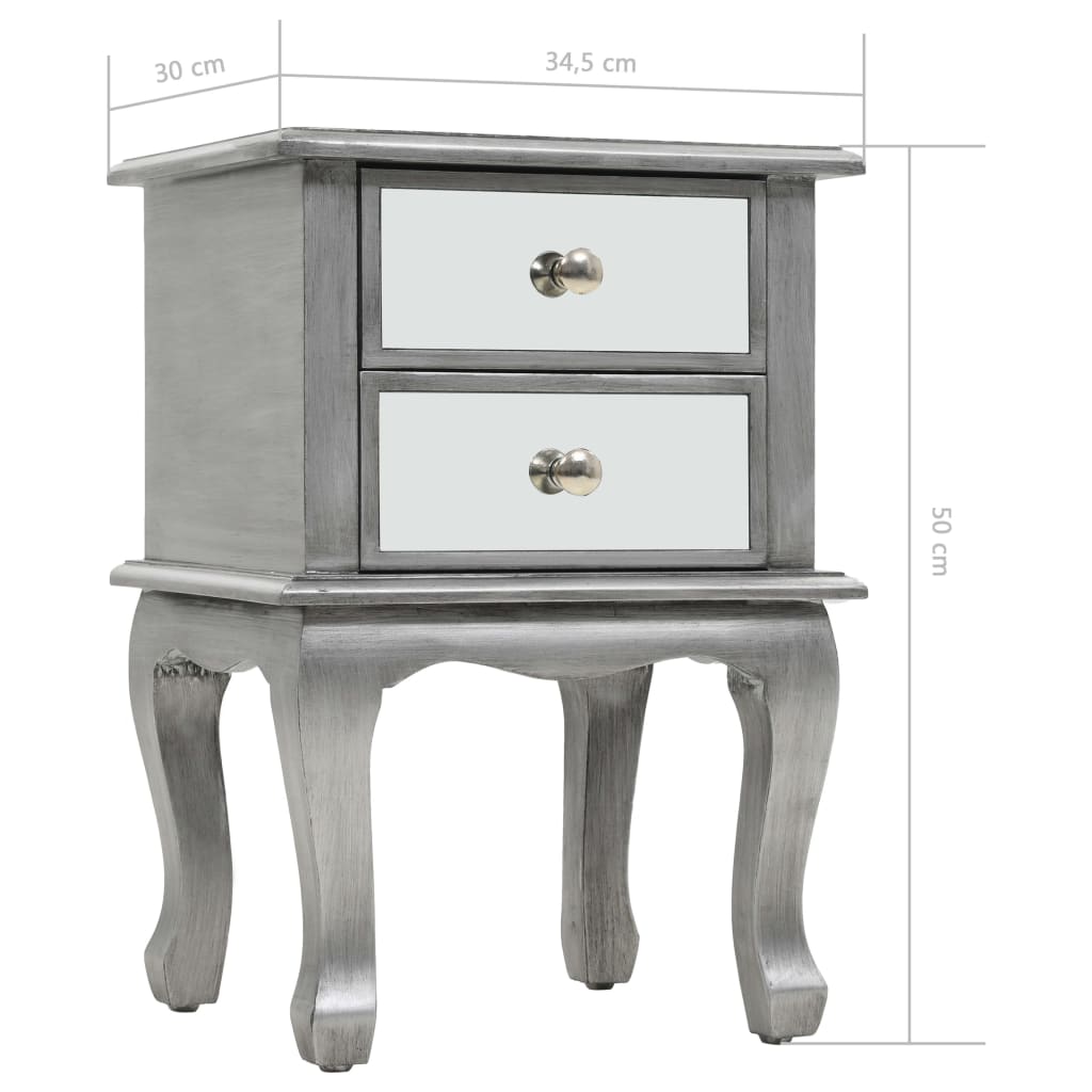 Table de chevet miroir MDF et verre 34,5 x 30 x 50 cm - XIOS