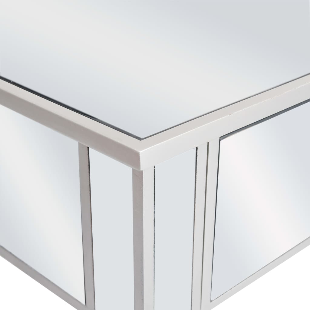 Table console miroir MDF et verre 106,5 x 38 x 76,5 cm - XIOS